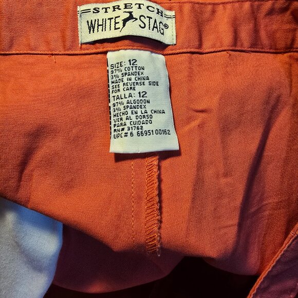 White Stag Stretch Capri's Cuffed Burnt Orange Size 12 Pockets EUC - Picture 3 of 3